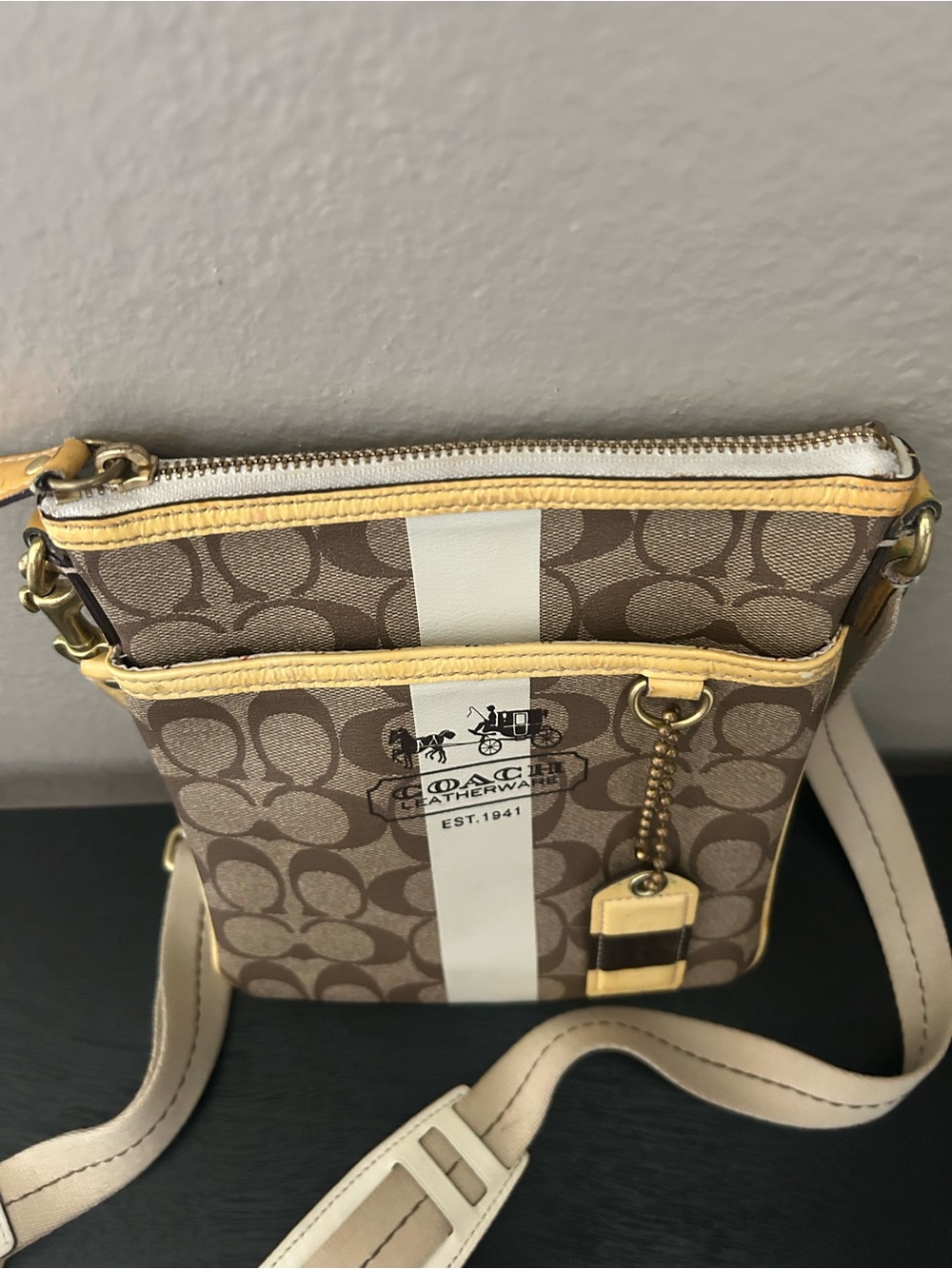 Coach Cream Plaid Interior Crossbody - Picture 10 of 13